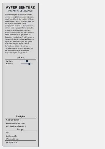 Pastacı Cv Örnekleri cv indir